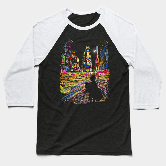 The City that Never Sleeps Baseball T-Shirt by kookylove